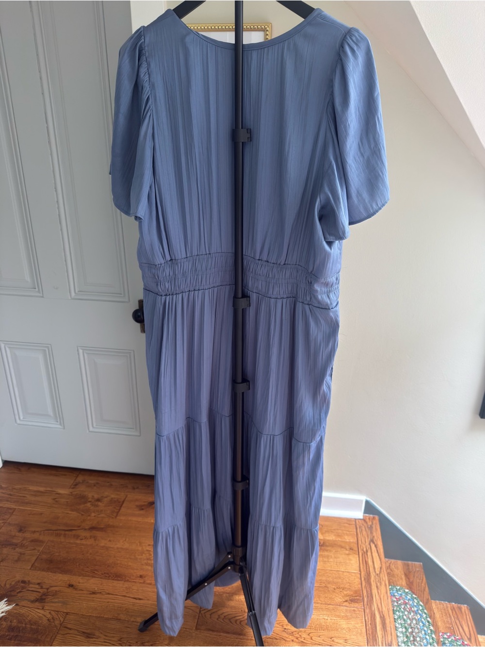 Anthropologie Dusty Slate Blue Somerset Tiered Maxi Dress with Smocked Waist - Picture 3 of 4